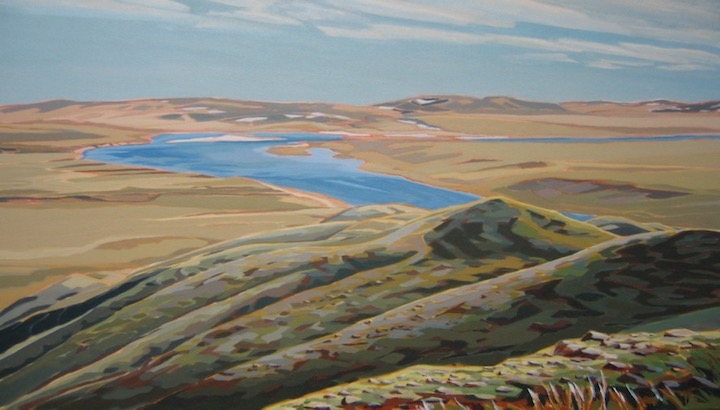 Burnside Hills, NWT, acrylic on canvas, 24” x 42”